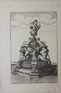 Georg Andreas Bockler. Fountain Leda. Engraving #112. 1664.