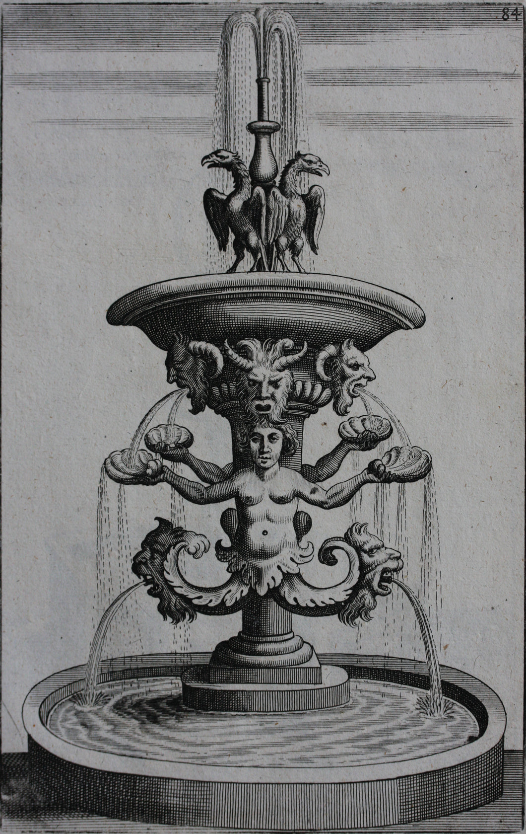 Georg Andreas Bockler. Fountain, designed and built by Johann Maggio. Engraving # 84. 1664.