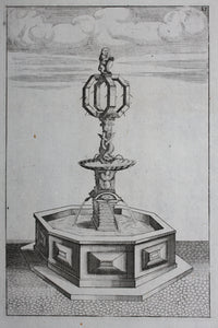 Georg Andreas Bockler. Fountain in Salzburg. Engraving #85. 1664.