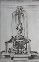 Load image into Gallery viewer, Georg Andreas Bockler. Fountain Triton in Piazza Barberini in Rome. Engraving #97. 1664.
