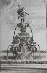 Georg Andreas Bockler.  Fountain Neptune. Engraving #111. 1664.