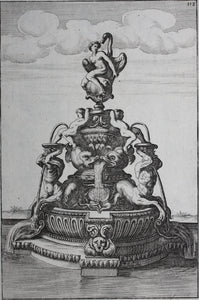 Georg Andreas Bockler. Fountain Leda. Engraving #112. 1664.