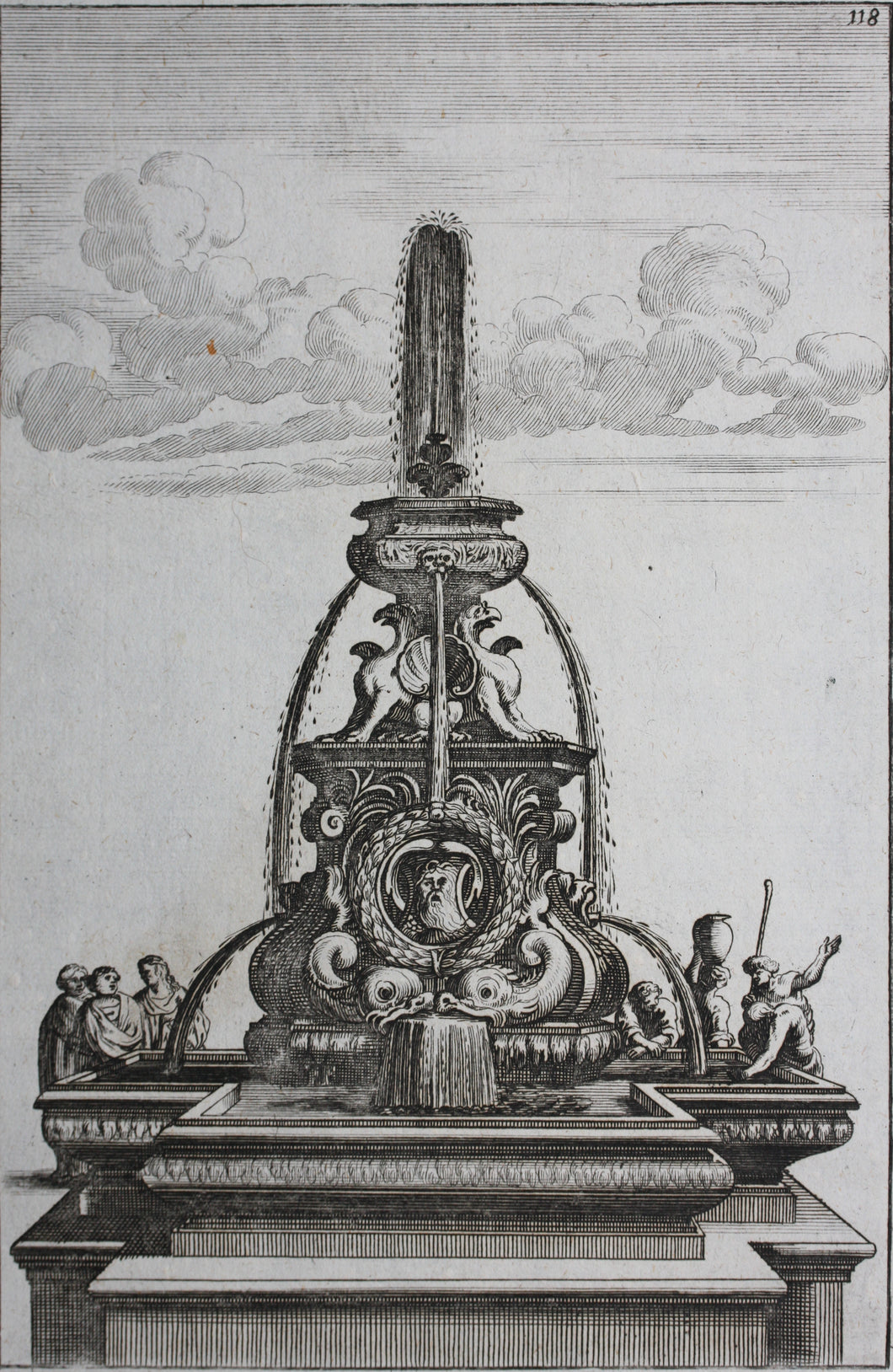 Georg Andreas Bockler. French Fountain. Engraving #118. 1664.