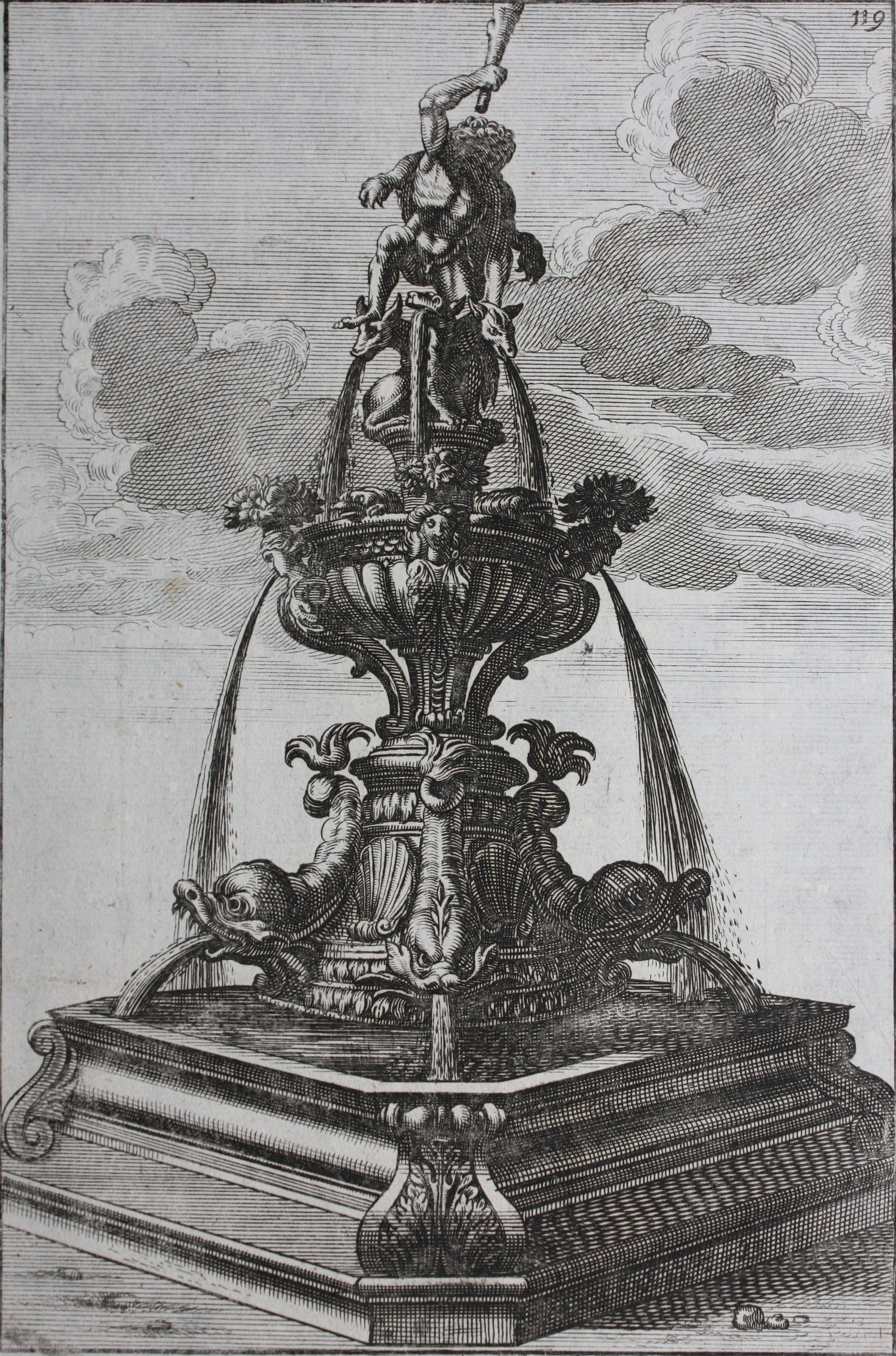 Georg Andreas Bockler. Siren Fountain. Engraving #103. 1664