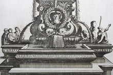 Load image into Gallery viewer, Georg Andreas Bockler. French Fountain. Engraving #118. 1664.

