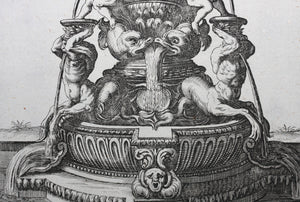 Georg Andreas Bockler. Fountain Leda. Engraving #112. 1664.