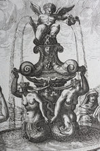 Load image into Gallery viewer, Georg Andreas Bockler. Siren Fountain. Engraving #103. 1664.
