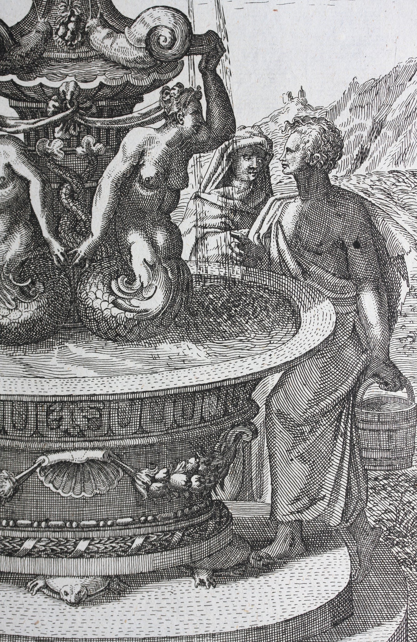 Georg Andreas Bockler. Siren Fountain. Engraving #103. 1664