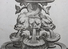 Load image into Gallery viewer, Georg Andreas Bockler. Fountain, designed and manufactured by Johann Maggio. Engraving #96. 1664.
