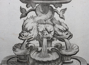 Georg Andreas Bockler. Fountain, designed and manufactured by Johann Maggio. Engraving #96. 1664.