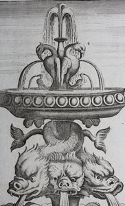 Georg Andreas Bockler. Fountain, designed and manufactured by Johann Maggio. Engraving #96. 1664.