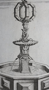 Georg Andreas Bockler. Fountain in Salzburg. Engraving #85. 1664.