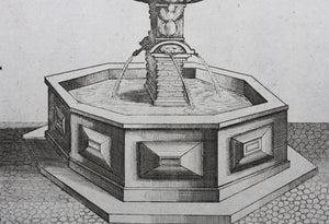Georg Andreas Bockler. Fountain in Salzburg. Engraving #85. 1664.