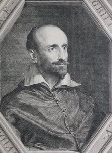 Sir Anthony van Dyck, after. Portrait of Cardinal Guido Bentivoglio. Engraved by Jean Morin. 1645.