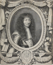 Load image into Gallery viewer, Robert Nanteuil. Portrait of Louis XIV. Engraving. 1663.
