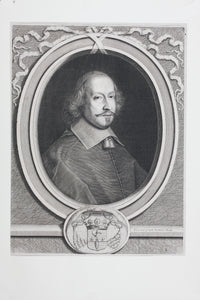 Pieter van Mol, after. Portrait of Cardinal Mazarin. Engraved by Robert Nanteuil. C.1657.