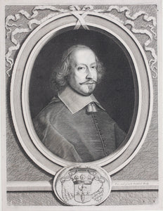 Pieter van Mol, after. Portrait of Cardinal Mazarin. Engraved by Robert Nanteuil. C.1657.