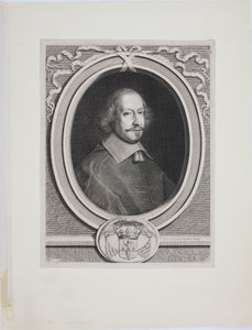 Pieter van Mol, after. Portrait of Cardinal Mazarin. Engraved by Robert Nanteuil. C.1657.