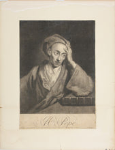 Load image into Gallery viewer, Gottfried Kneller, after. Portrait of Mr. Pope. Mezzotint by George White. 1732.
