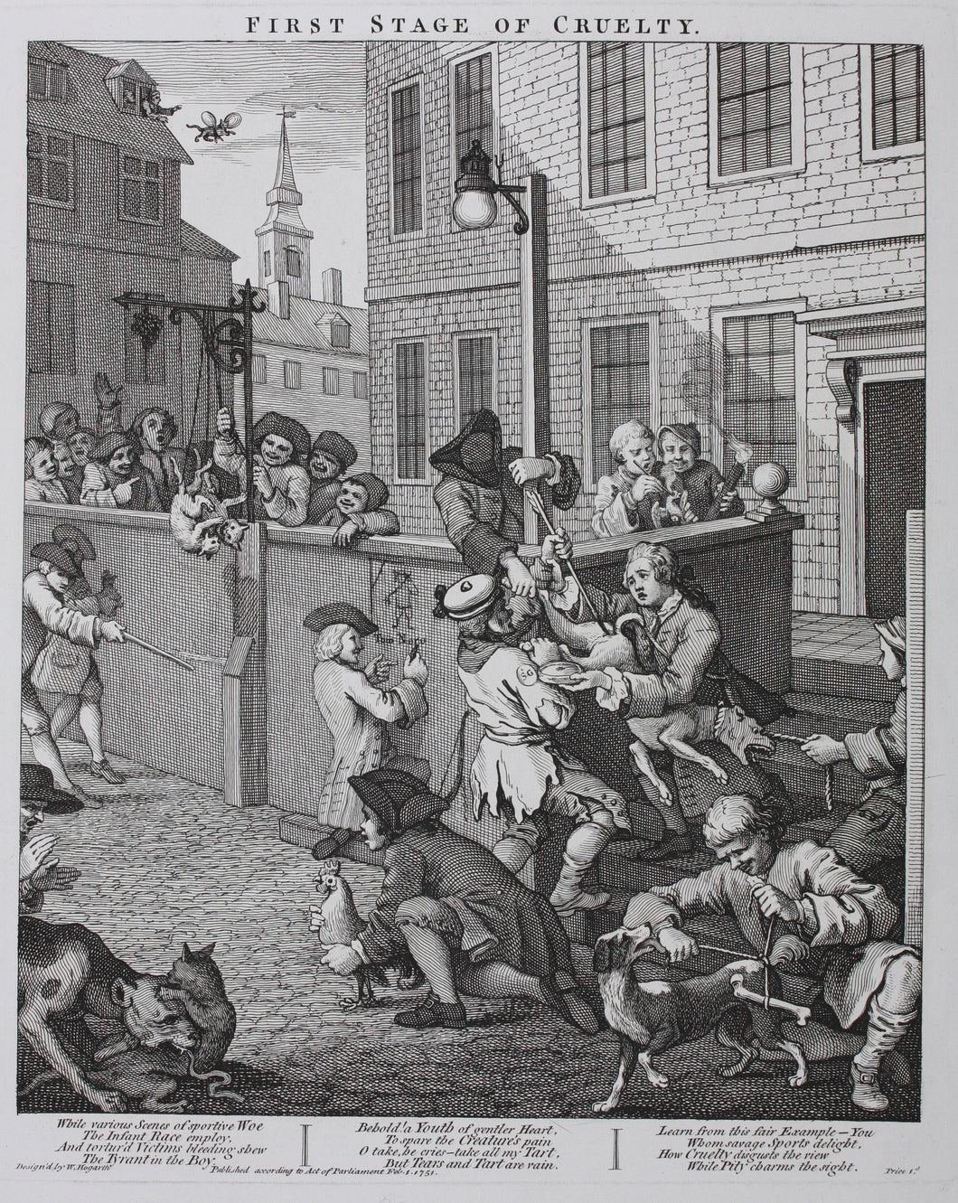 William Hogarth. The Four Stages of Cruelty. Full set of four engravings. 1751.