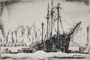 Earl Horter. Contrasts. Etching. 1930th.