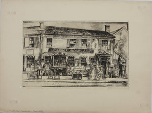 Earl Horter. Curiosity shop. Nantucket. Etching. 1920th.