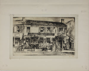 Earl Horter. Curiosity shop. Nantucket. Etching. 1920th.