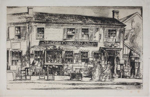 Earl Horter. Curiosity shop. Nantucket. Etching. 1920th.