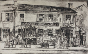 Earl Horter. Curiosity shop. Nantucket. Etching. 1920th.