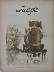 Bernhard Gillam. That wicked little farmer boy. Political cartoon. Color lithograph. 1890.