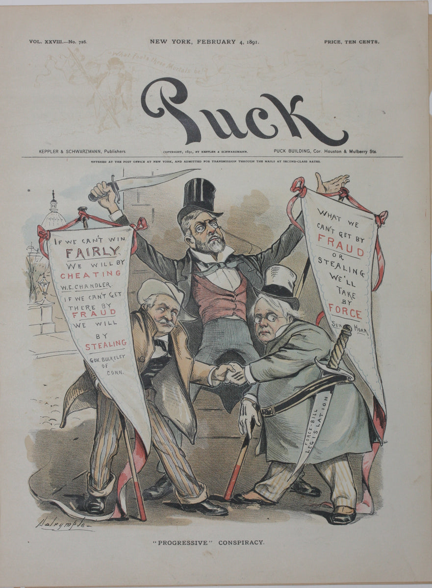 Louis Dalrymple. "Progressive" conspiracy. Political cartoon. Color li ...