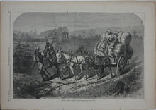 Load image into Gallery viewer, Edwin Austin Forbes, after. Cotton team in North Carolina. Wood engraving. 1866.
