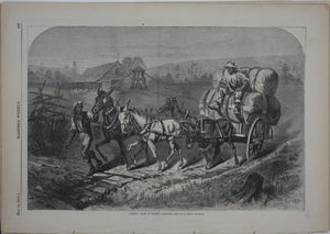 Edwin Austin Forbes, after. Cotton team in North Carolina. Wood engraving. 1866.
