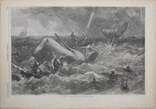 Load image into Gallery viewer, Robert Fulton Weir, after. Taking a Whale. Wood engraving. 1866.
