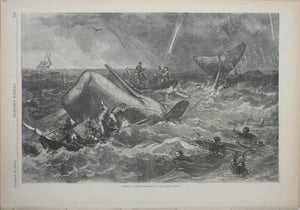 Robert Fulton Weir, after. Taking a Whale. Wood engraving. 1866.