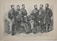 Load image into Gallery viewer, Photography Brady, Washington, D. C., after. Sherman and his generals. Wood engraving. 1865.
