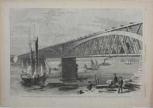 Photography Schreiber & Son, after. The Philadelphia and Baltimore railroad bridge[...] Wood engraving. 1866.