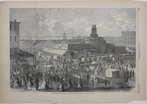 Stanley Fox, after. Washington Market, New York City. Wood engraving. 1866.