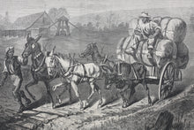 Load image into Gallery viewer, Edwin Austin Forbes, after. Cotton team in North Carolina. Wood engraving. 1866.
