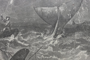 Robert Fulton Weir, after. Taking a Whale. Wood engraving. 1866.