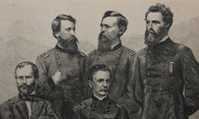 Load image into Gallery viewer, Photography Brady, Washington, D. C., after. Sherman and his generals. Wood engraving. 1865.
