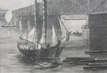 Load image into Gallery viewer, Photography Schreiber &amp; Son, after. The Philadelphia and Baltimore railroad bridge[...] Wood engraving. 1866.
