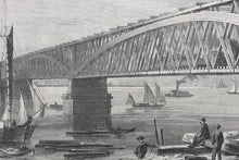 Load image into Gallery viewer, Photography Schreiber &amp; Son, after. The Philadelphia and Baltimore railroad bridge[...] Wood engraving. 1866.

