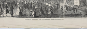 Stanley Fox, after. Washington Market, New York City. Wood engraving. 1866.