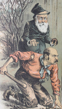 Load image into Gallery viewer, Frederick Victor Gillam. Preparing for Thanksgiving. Political cartoon. Color lithograph. 1887.
