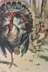 Frederick Victor Gillam. Preparing for Thanksgiving. Political cartoon. Color lithograph. 1887.