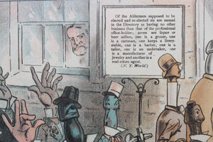 James Albert Wales. The newly elected board of aldermen of the metropolis. Political cartoon. Color lithograph. 1879.