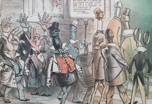 James Albert Wales. The newly elected board of aldermen of the metropolis. Political cartoon. Color lithograph. 1879.