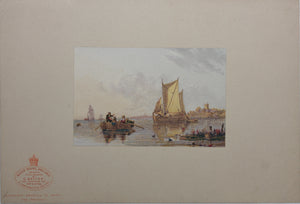 George Baxter. River Scene, Holland. Baxter print. C. 1847 - 1849.
