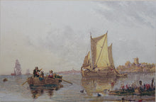 Load image into Gallery viewer, George Baxter. River Scene, Holland. Baxter print. C. 1847 - 1849.
